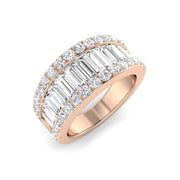 Diamond Baguette & Brilliant Ring in 10K/14K gold and platinum with certified lab-grown or natural diamonds
