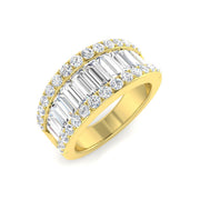 Diamond Baguette & Brilliant Ring in 10K/14K gold and platinum with certified lab-grown or natural diamonds