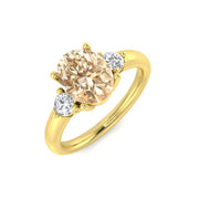 Oval Morganite Diamond Ring in 10K/14K gold and platinum with certified lab-grown or natural diamonds