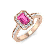 Diamond Livibgktob Pink Sapphire Ring in 10K/14K gold and platinum with certified lab-grown or natural diamonds