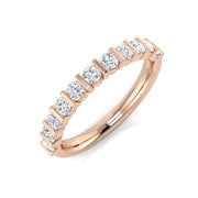 Diamond Half Eternity Ring in 10K/14K gold and platinum with certified lab-grown or natural diamonds