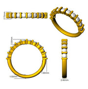 Diamond Half Eternity Ring in 10K/14K gold and platinum with certified lab-grown or natural diamonds