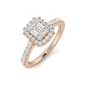 Diamond Feltham Baguette & Brilliant Ring in 10K/14K gold and platinum with certified lab-grown or natural diamonds