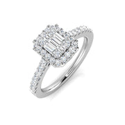 Diamond Feltham Baguette & Brilliant Ring in 10K/14K gold and platinum with certified lab-grown or natural diamonds
