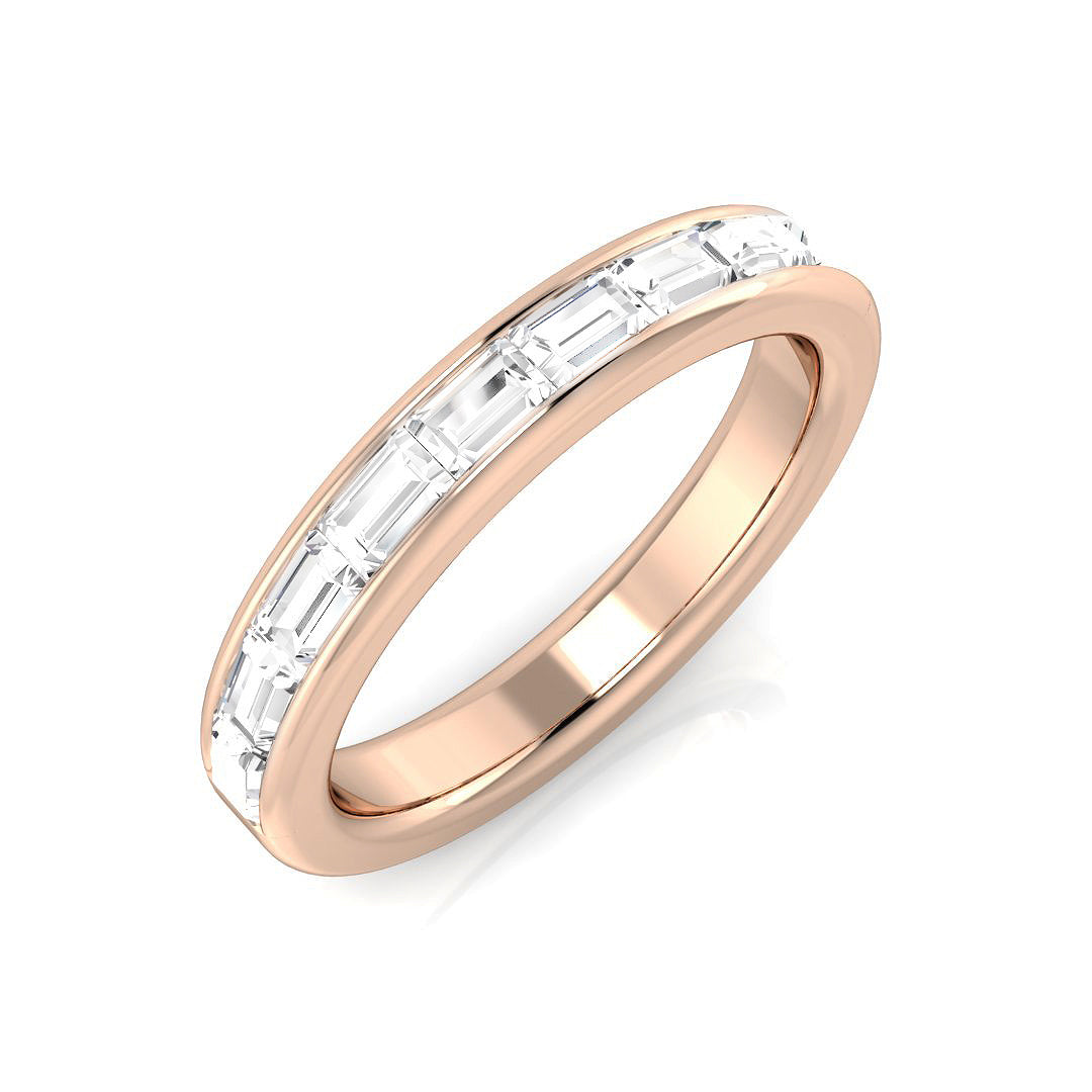 Diamond Half Eternity Ring in 10K/14K gold and platinum with certified lab-grown or natural diamonds