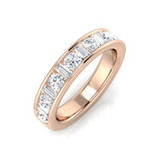 Natural Diamond Half Eternity Ring with Round & Baguette Wedding Band in 10K/14K gold and platinum with certified lab-grown or natural diamonds