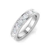 Natural Diamond Half Eternity Ring with Round & Baguette Wedding Band in 10K/14K gold and platinum with certified lab-grown or natural diamonds