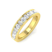 Natural Diamond Half Eternity Ring with Round & Baguette Wedding Band in 10K/14K gold and platinum with certified lab-grown or natural diamonds