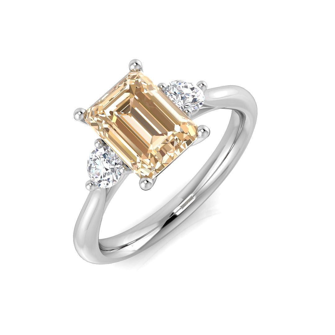 Diamond Worcekter Morganite Ring in 10K/14K gold and platinum with certified lab-grown or natural diamonds