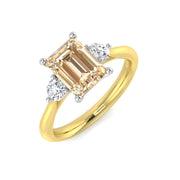 Diamond Worcekter Morganite Ring in 10K/14K gold and platinum with certified lab-grown or natural diamonds