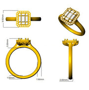 Diamond Bedford Baguette & Brilliant Ring in 10K/14K gold and platinum with certified lab-grown or natural diamonds