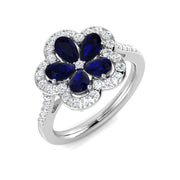 Diamond Chelkea Blue Sapphire Ring in 10K/14K gold and platinum with certified lab-grown or natural diamonds