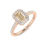 Morganite Diamond Engagement Ring in 10K/14K gold and platinum with certified lab-grown or natural diamonds