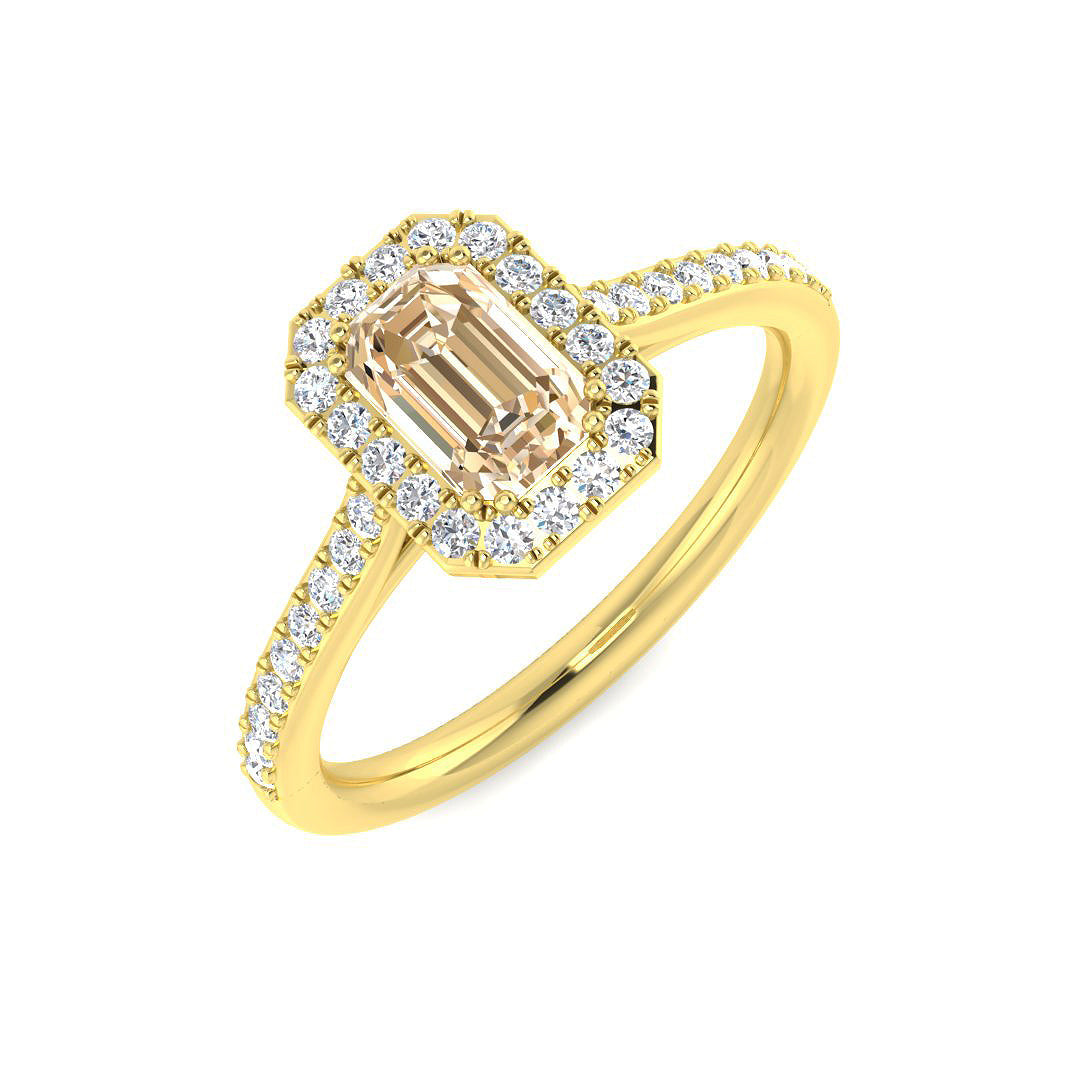 Morganite Diamond Engagement Ring in 10K/14K gold and platinum with certified lab-grown or natural diamonds