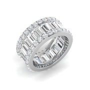 Round and Baguette Diamond Wide Eternity Band Ring in 10K/14K gold and platinum with certified lab-grown or natural diamonds