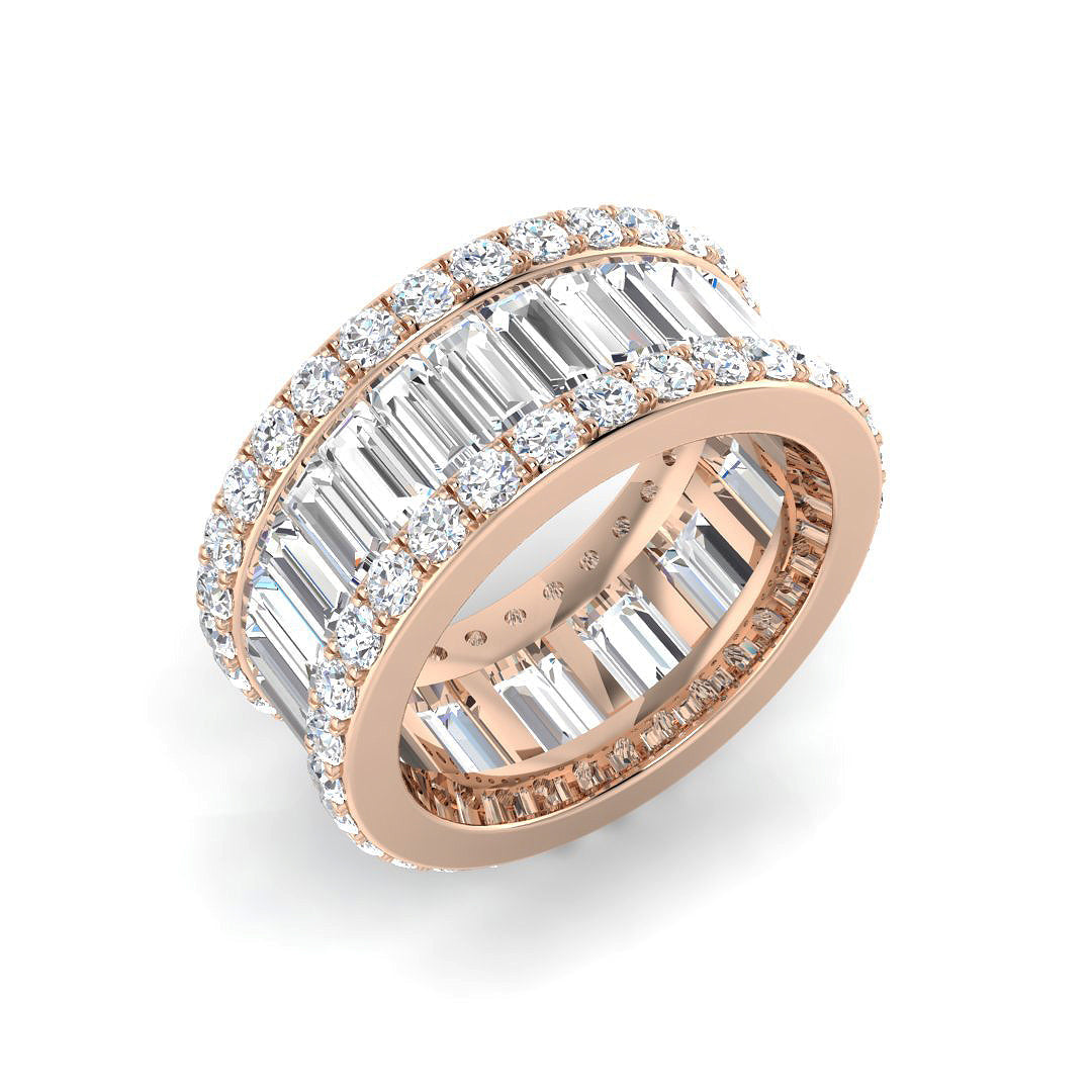 Diamond Baguette & Brilliant Ring in 10K/14K gold and platinum with certified lab-grown or natural diamonds