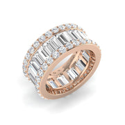 Diamond Baguette & Brilliant Ring in 10K/14K gold and platinum with certified lab-grown or natural diamonds