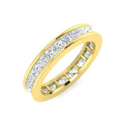 Luxury Princess Cut Diamond Full Eternity Ring in 10K/14K gold and platinum with certified lab-grown or natural diamonds