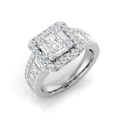 Diamond Margate Baguette & Brilliant Ring in 10K/14K gold and platinum with certified lab-grown or natural diamonds