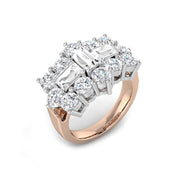 Diamond Waltob Baguette & Brilliant Ring in 10K/14K gold and platinum with certified lab-grown or natural diamonds