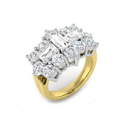 Diamond Waltob Baguette & Brilliant Ring in 10K/14K gold and platinum with certified lab-grown or natural diamonds