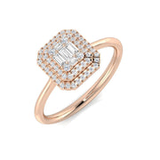 Diamond Akhford Baguette & Brilliant Ring in 10K/14K gold and platinum with certified lab-grown or natural diamonds