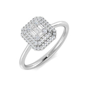 Diamond Akhford Baguette & Brilliant Ring in 10K/14K gold and platinum with certified lab-grown or natural diamonds