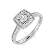 Square Halo Diamond Engagement Ring 0.20ct in 10K/14K gold and platinum with certified lab-grown or natural diamonds