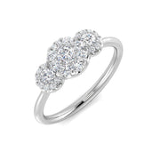 Diamond bewcaktle 3 Stone Ring in 10K/14K gold and platinum with certified lab-grown or natural diamonds