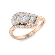 Lab-Grown Cluster Diamond Ring 0.5ct in 10K/14K gold and platinum with certified lab-grown or natural diamonds