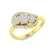 Lab-Grown Cluster Diamond Ring 0.5ct in 10K/14K gold and platinum with certified lab-grown or natural diamonds