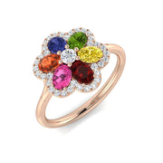 Diamond Divibe Multi Sapphire Ring in 10K/14K gold and platinum with certified lab-grown or natural diamonds