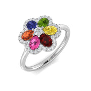 Diamond Divibe Multi Sapphire Ring in 10K/14K gold and platinum with certified lab-grown or natural diamonds