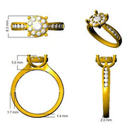 Lab-Grown Round Diamond Cluster Ring in 10K/14K gold and platinum with certified lab-grown or natural diamonds