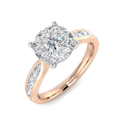 Lab-Grown Round Diamond Cluster Ring in 10K/14K gold and platinum with certified lab-grown or natural diamonds