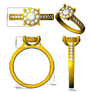 Diamond Cheltenham Cluster Ring in 10K/14K gold and platinum with certified lab-grown or natural diamonds