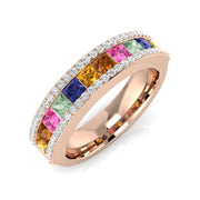 Diamond Whitby Multi Sapphire Ring in 10K/14K gold and platinum with certified lab-grown or natural diamonds
