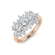 Lab-Grown Diamond Cluster Ring in 10K/14K gold and platinum with certified lab-grown or natural diamonds