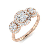 Diamond Bedford 3 Stone Ring in 10K/14K gold and platinum with certified lab-grown or natural diamonds