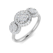 Diamond Bedford 3 Stone Ring in 10K/14K gold and platinum with certified lab-grown or natural diamonds