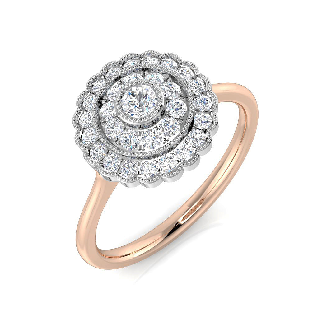 Diamond Balmoral Cluster Ring in 10K/14K gold and platinum with certified lab-grown or natural diamonds