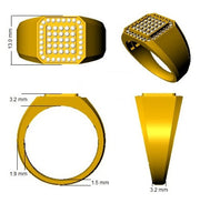 Lab-Grown Round Cut Diamond Signet Ring in 10K/14K gold and platinum with certified lab-grown or natural diamonds