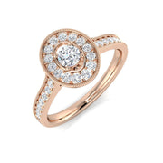 Round Halo Diamond Engagement Ring 0.33ct in 10K/14K gold and platinum with certified lab-grown or natural diamonds