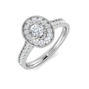 Round Halo Diamond Engagement Ring 0.33ct in 10K/14K gold and platinum with certified lab-grown or natural diamonds