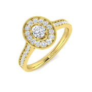 Round Halo Diamond Engagement Ring 0.33ct in 10K/14K gold and platinum with certified lab-grown or natural diamonds