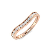 Curved Diamond Wedding Band 0.15ct in 10K/14K gold and platinum with certified lab-grown or natural diamonds