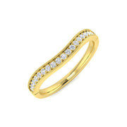 Curved Diamond Wedding Band 0.15ct in 10K/14K gold and platinum with certified lab-grown or natural diamonds