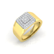 Luxury Diamond Signet Ring in 10K/14K gold and platinum with certified lab-grown or natural diamonds