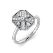 Diamond Briktol Vintage Ring in 10K/14K gold and platinum with certified lab-grown or natural diamonds