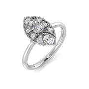 Lab-Grown Art Deco Floral Style Round Diamond Vintage Ring 0.20ct in 10K/14K gold and platinum with certified lab-grown or natural diamonds